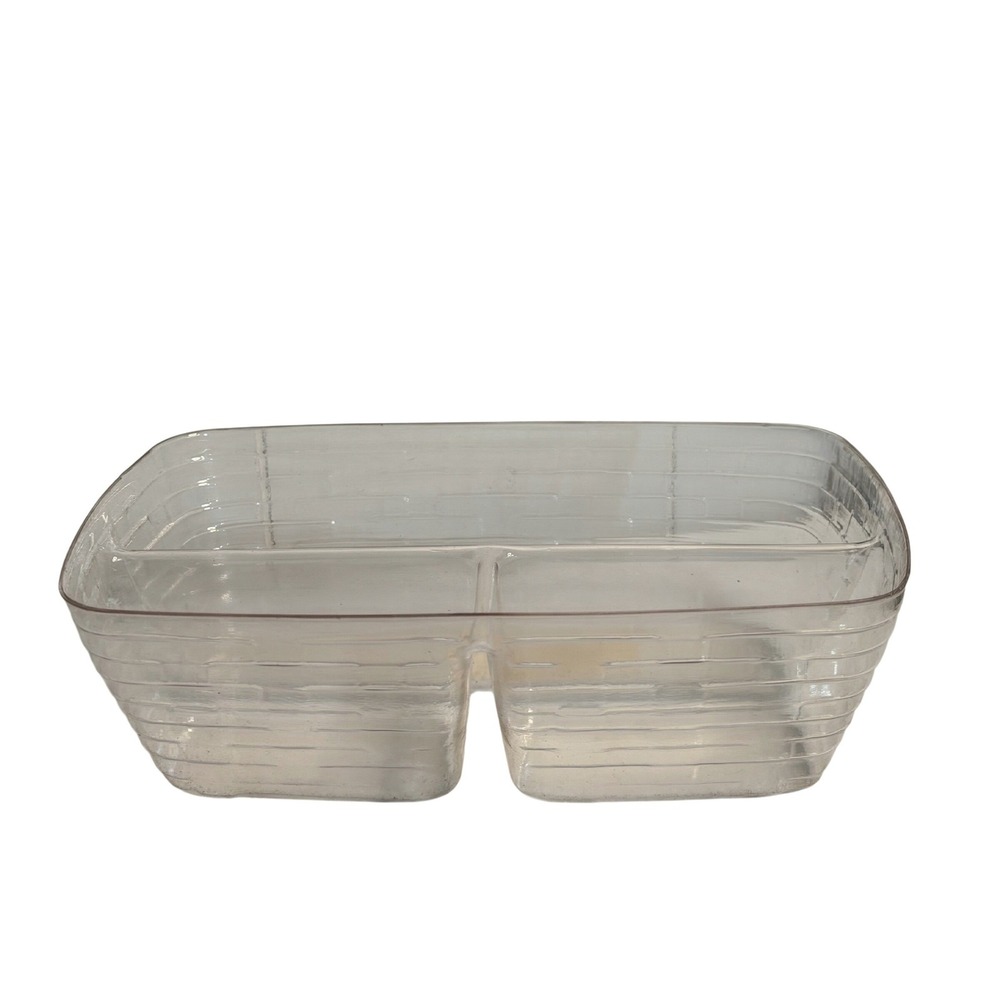 VTG Longaberger Basket Protector Clear Holiday Cheer Divided Liner 45128 Insert